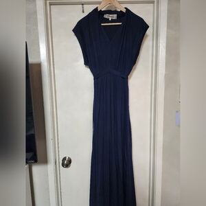 Navy blue empire maxi dress